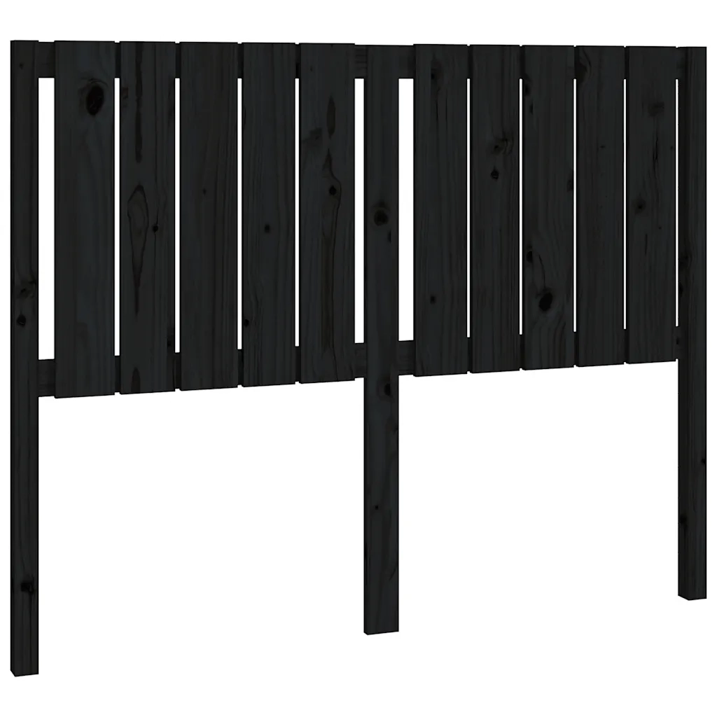 Testiera | Testata per Letto Nera 125,5x4x100cm in Legno Massello di Pino