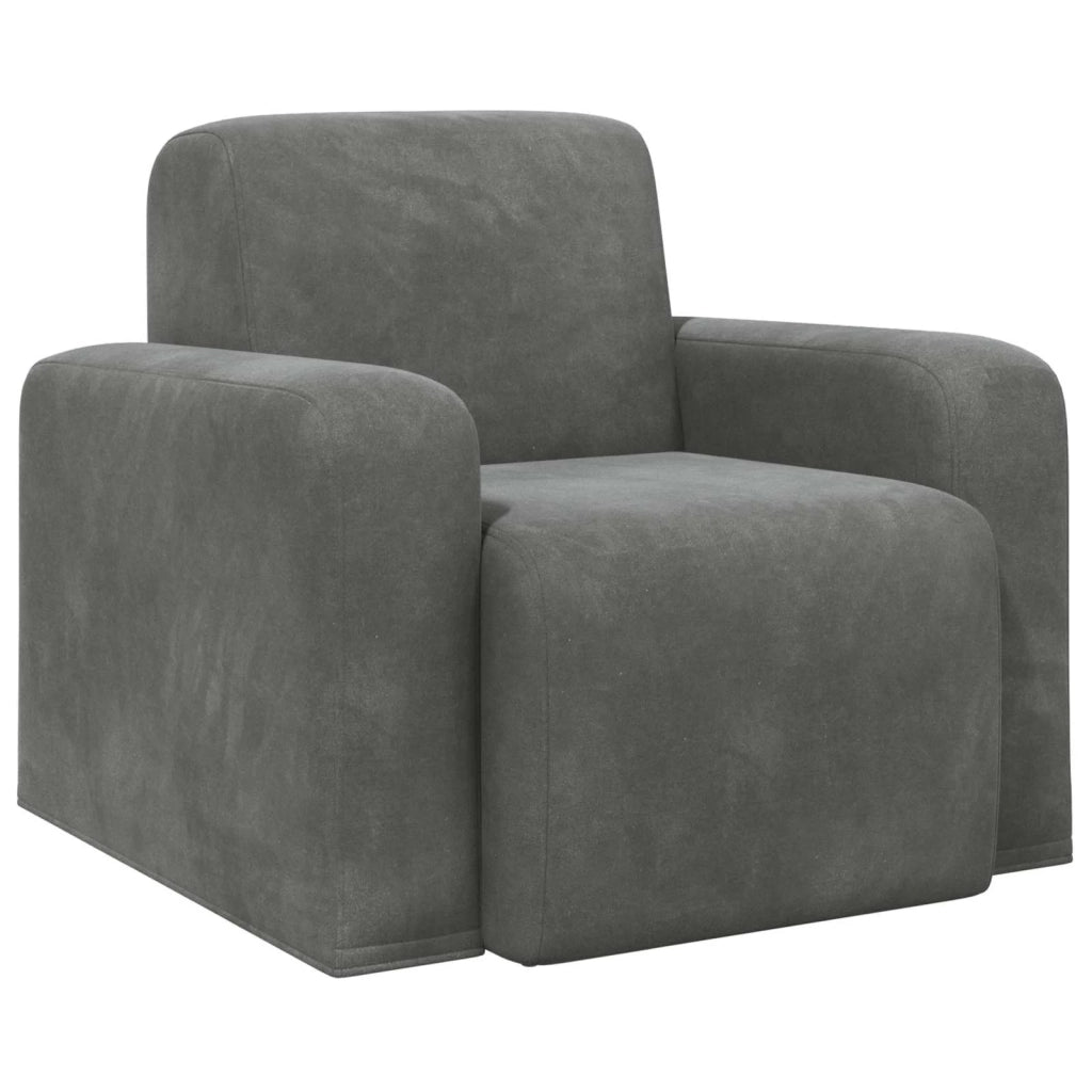 Poltrona-Divano Sedia-Poltroncina Grigio Scuro Velluto 616071