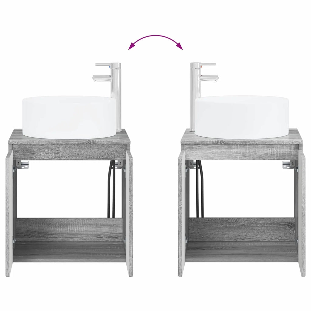 Set di mobili per il bagno 2 pz Sonoma grigio 3404110