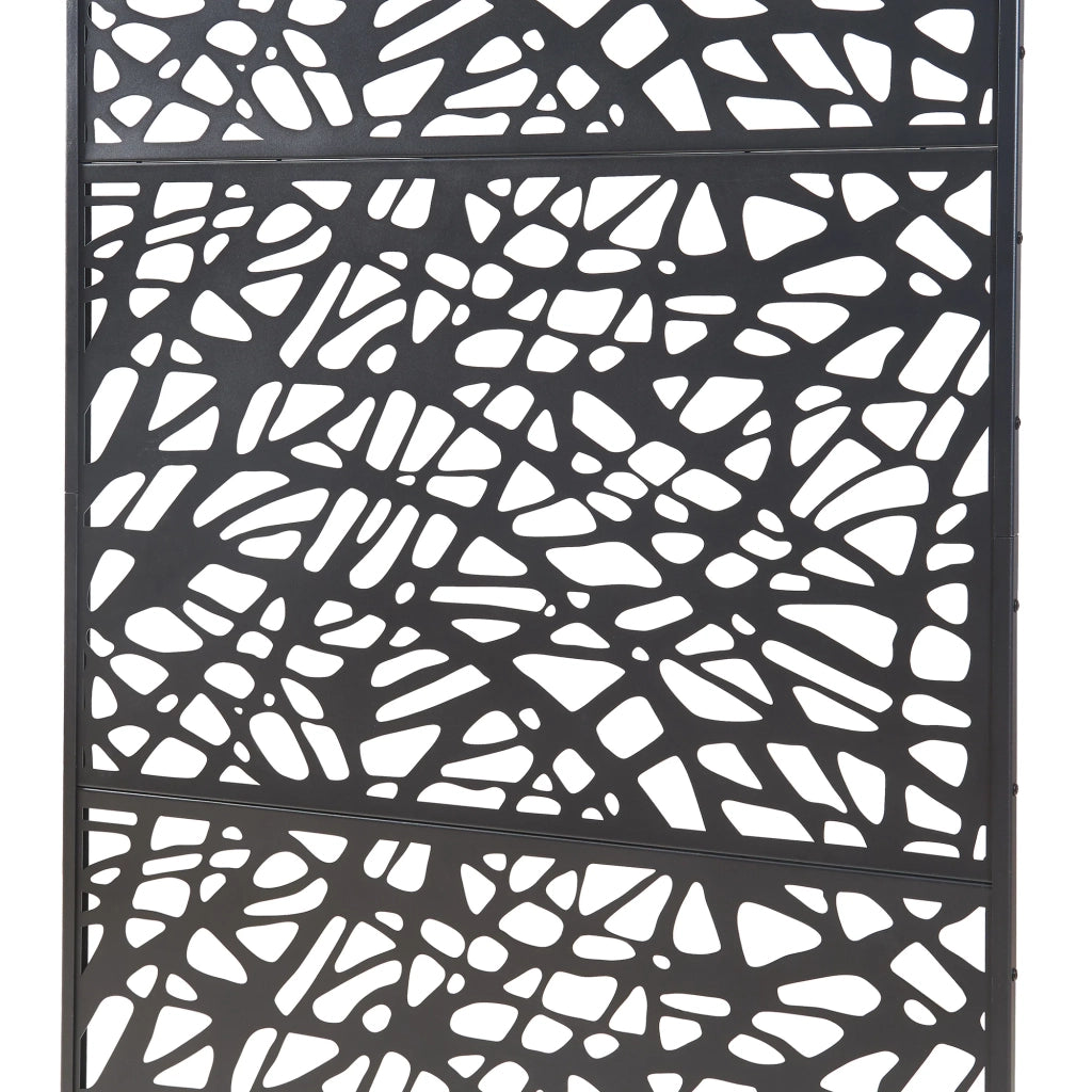 Parete divisoria in acciaio 200 x 100 x 50 cm nera 03_0009279