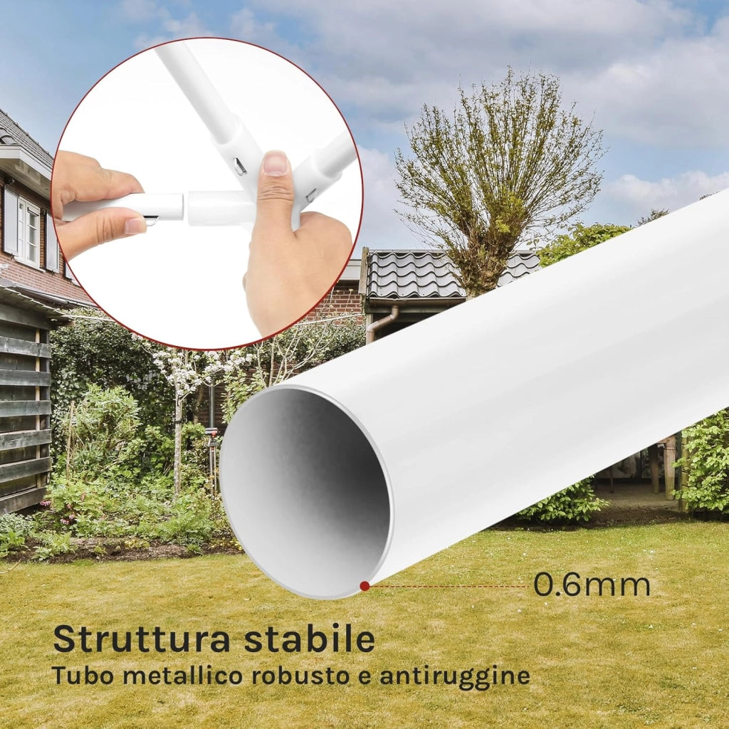 Gazebo da Esterni, Pergolato da Giardino, Gazebo Pieghevole e Impermeabile, con Pareti Laterali a Zanzariera, Esagonale, per Campeggio, Feste, 3,8x3,3m, Grigio