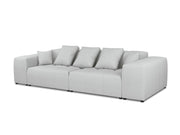 Cosmopolitan Design - Divano modulare "Rome" 3 posti in tessuto strutturato grigio chiaro 