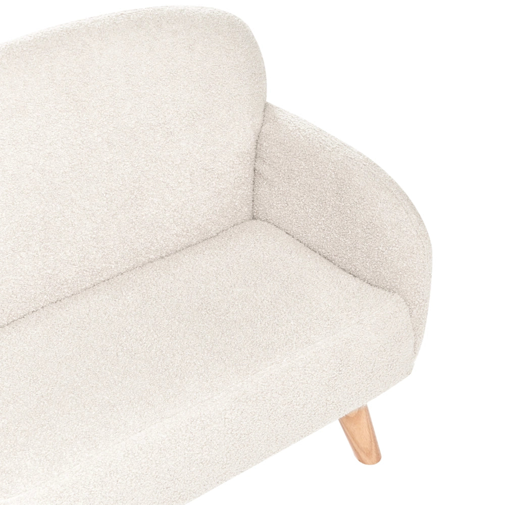 Divano per bambini beige bouclé imbottito con braccioli Divano moderno a 1 posto per bambini