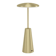 Lampada Da Tavolo Moderna Piccola Acciaio Ottone Spazzolato Led Integrato 2,8W