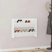 Scarpiera a Muro Bianca 80x18x60 cm in Truciolato cod mxl 42828