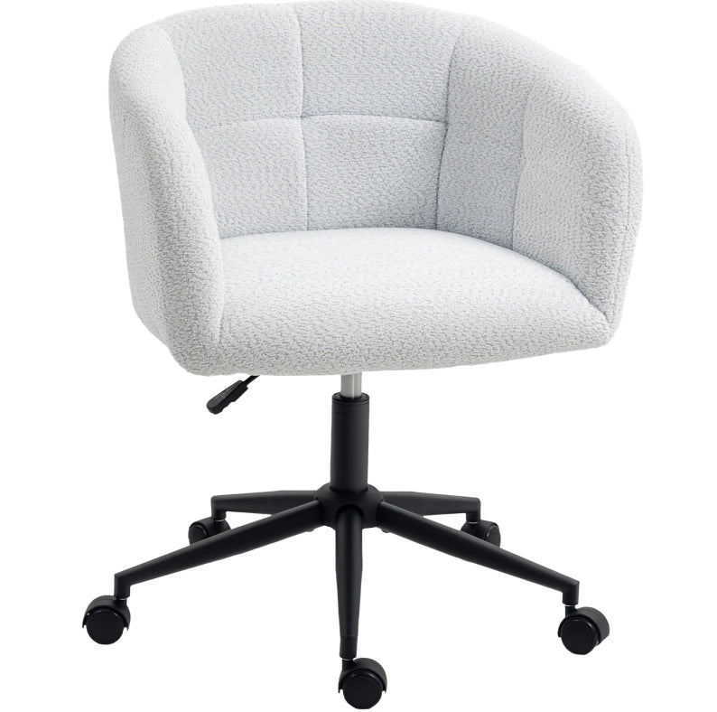 Sedia da ufficio ULEVR girevole con braccioli, altezza regolabile 46-56 cm e ruote, bianco crema e nero