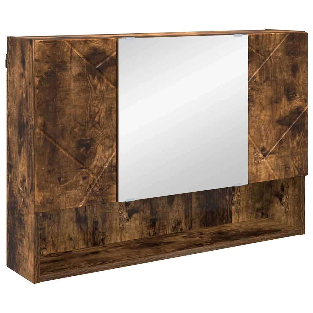 Set di mobili per il bagno con cassetto 2 pcs Rovere fumé