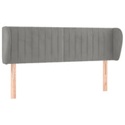 Testiera | Testata ad Orecchio Grigio Chiaro 147x23x78/88 cm in Velluto