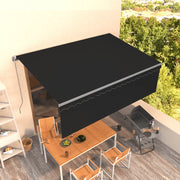 Tenda da Sole Retrattile Manuale con Parasole 4,5x3 m Antracite 3069439