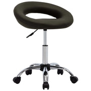 Sedia da ufficio sedia da lavoro con ruote similpelle marrone 02_0024078