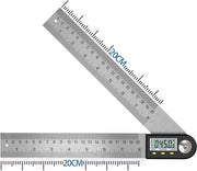 Detettore di angolo digitale (0-360°), misuratore di inclinazione digitale, angolometro in acciaio inossidabile, calibro con display LCD.