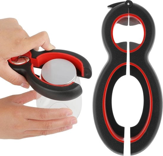 Flesapertura multifunzionale 6-in-1 - Dotata di apripetri e apribottiglie - 1 pezzo - Acciaio inossidabile