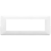 Placca vimar modello plana 7 moduli tecnopolimero 14657 *** colore reflex neve, confezione 1