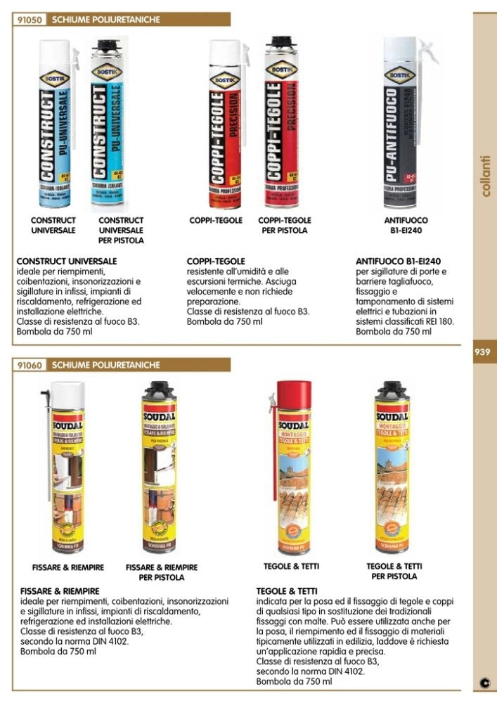 12pz bostik schiuma poliuretanica 750 ml cod:ferx.6319.stock