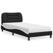 Letto con Materasso Hvar Nero e Bianco 80x200 cm in Similpelle 3208687