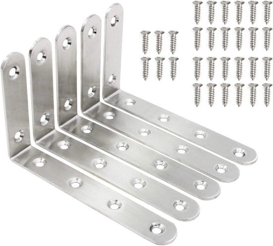 5 pezzi 125 x 75 mm supporto rotondo in acciaio inossidabile con 30 viti - 6 fori