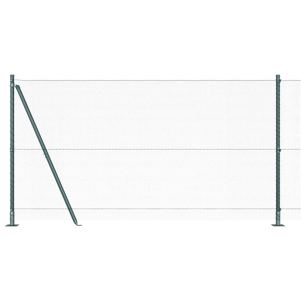 Set di Recinzione Set di 2 Verde Acciaio Rivestito a Polvere