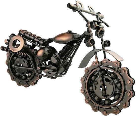Decorazione Motociclistica Retro - Collezione di Moto in Metallo - Decorazione Decorativa - 19x8x15cm - 0,7 kg - Regalo Creativo - Ornamento Motociclistico