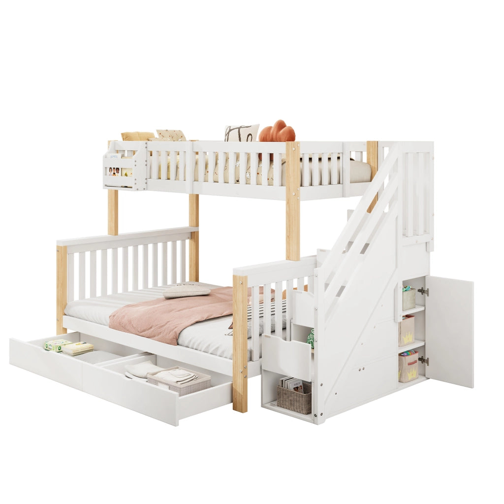 Letto a castello per bambini con cassetti e armadi