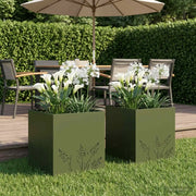 Vaso da giardino 2 pz Verde Oliva 50 x 50 x 49 cm 8005799
