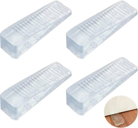 Set di fermacarta in gomma da 4 fermacarta per pavimento antiscivolo senza odore gomma utilizzati in bagno finestra balcone camera da bambini (translucido)