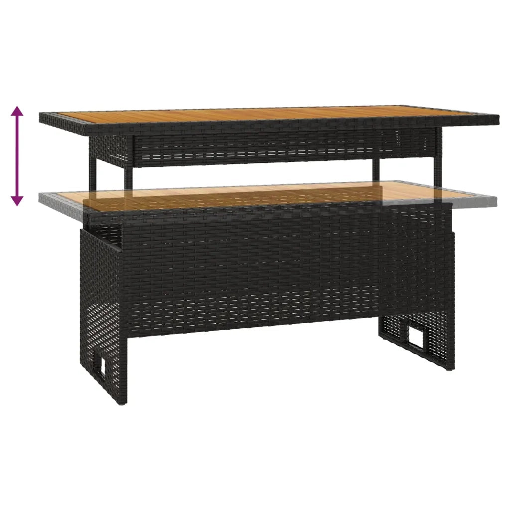 Set da Giardino 2 pz con Cuscini Nero in Polyrattan 362175