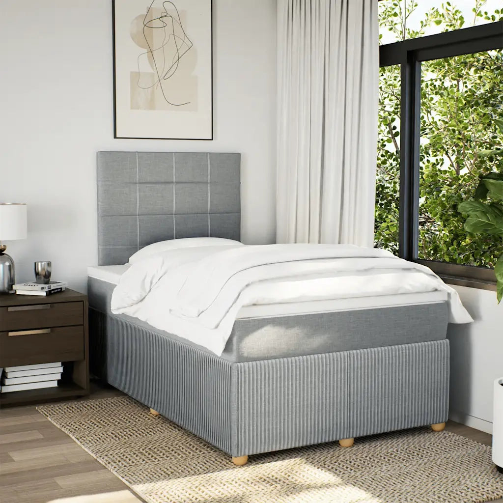 Giroletto a Molle con Materasso Grigio Chiaro 120x200cm Tessuto