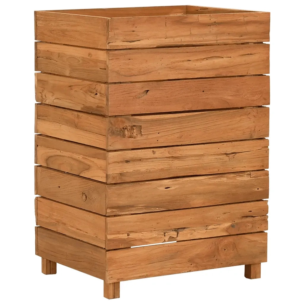 Letto Rialzato 50x40x72 cm Legno di Teak di Recupero e Acciaio