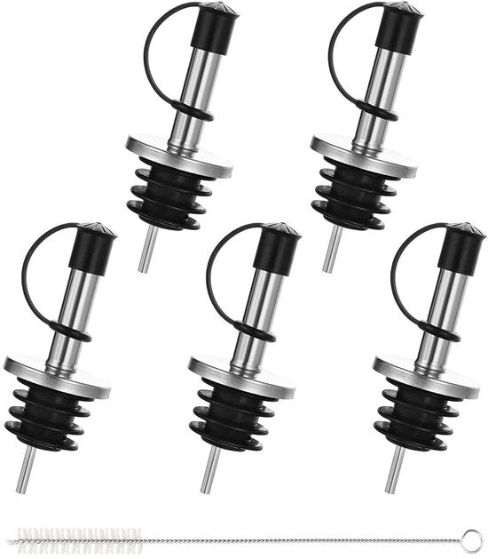 Schenktuit per flessa - ideale per aceto e olio - set da 5 - acciaio inox
