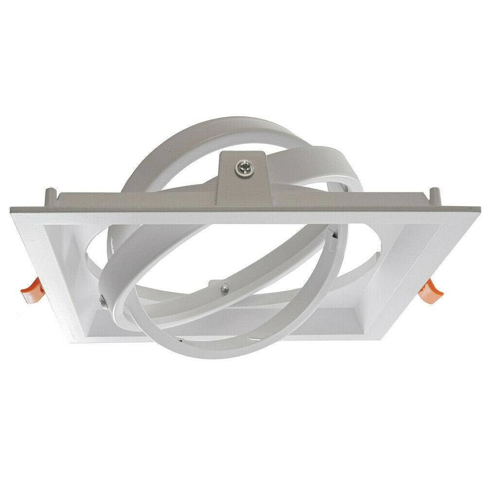 Trade Shop - Portafaretto Incasso Ar111 Quadrato Supporto Per Faretti Illuminazione P-ar111-1 - Bianco