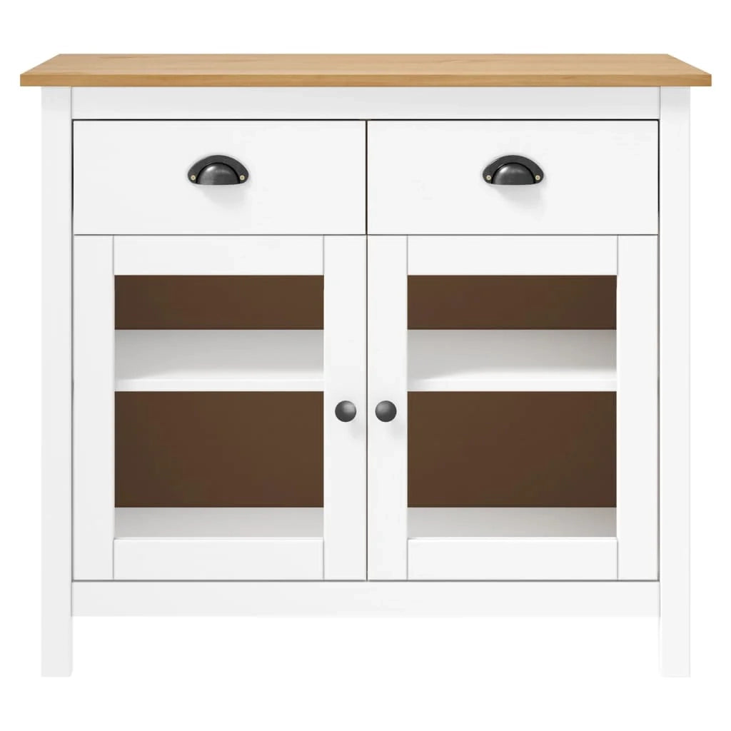 Buffet credenza cassettiera armadio mobile contenitore organizer per cucina soggiorno salotto Hill 90 x 40 x 80 cm legno massello di pino bianco 02_0035672
