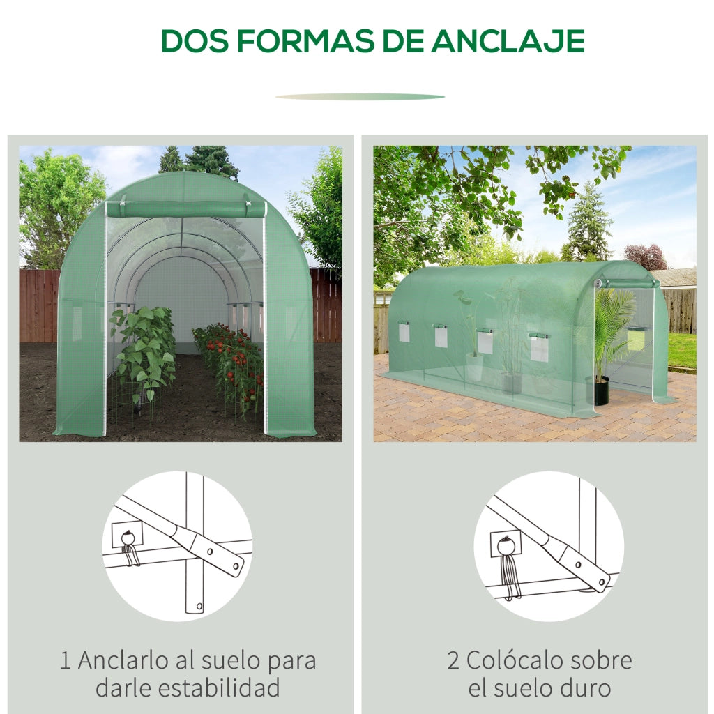 Serra Tunnel per Giardino ¨C Minimal ¨C Verde 500x200x205 cm