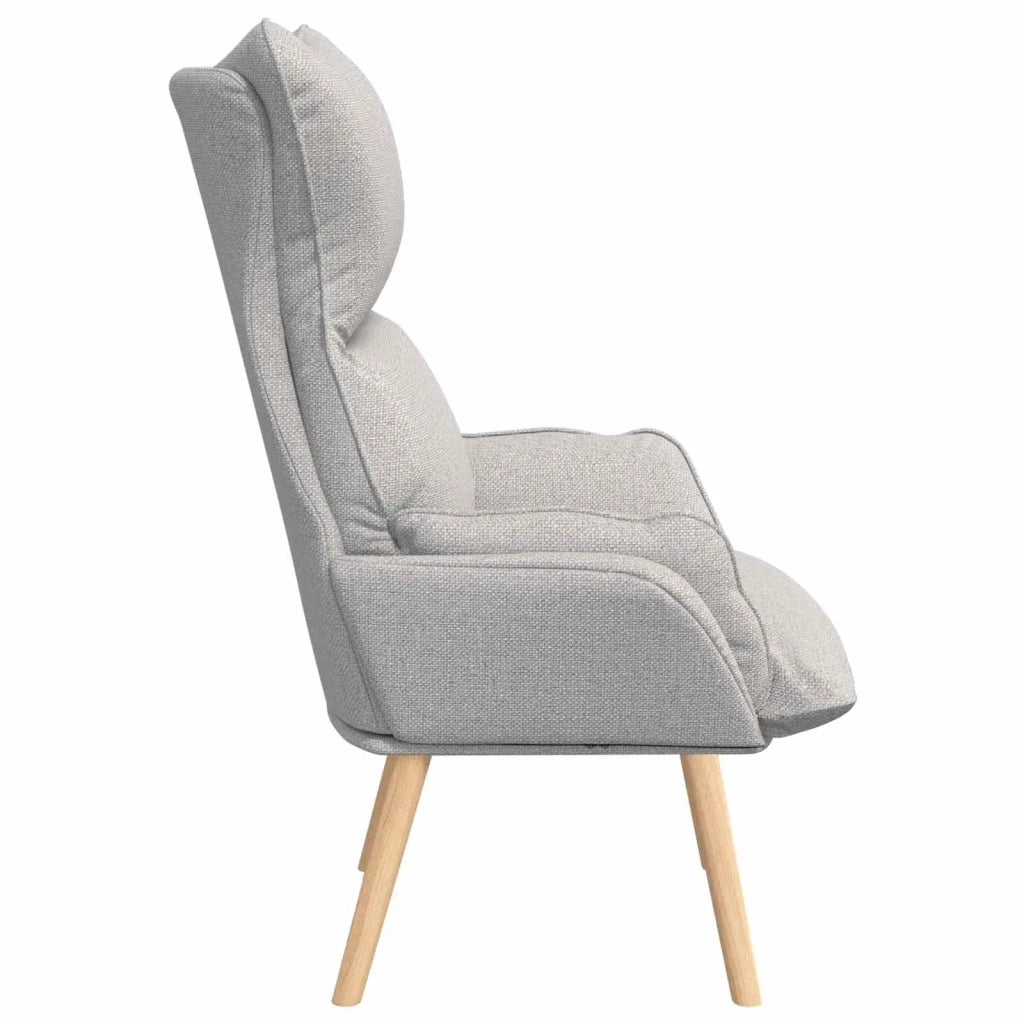Poltrona-Divano Sedia-Poltroncina Grigio Nuvola Tessuto e compensato