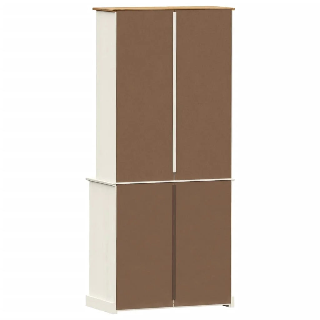 Buffet credenza cassettiera armadio mobile contenitore organizer cucina soggiorno salotto alto 80 x 40 x 176 cm legno massello di pino bianco 02_0035662