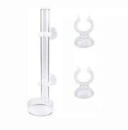 Tubazione Alimentare 20 cm - Tubo Alimentare in Vetro - Piatto per Gamberi - 2 Manopole di Regolazione - Tubazione Alimentare per Acquario - Sicuro e Affidabile