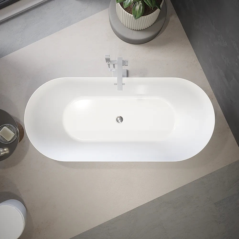 Vasca da bagno freestanding 160cm in acrilico bianco lucido | Atena