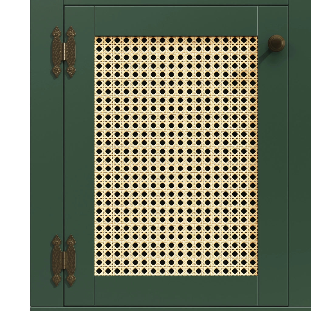 Credenza alta 120x40x180 cm con luci a colori; in MDF; verde antico