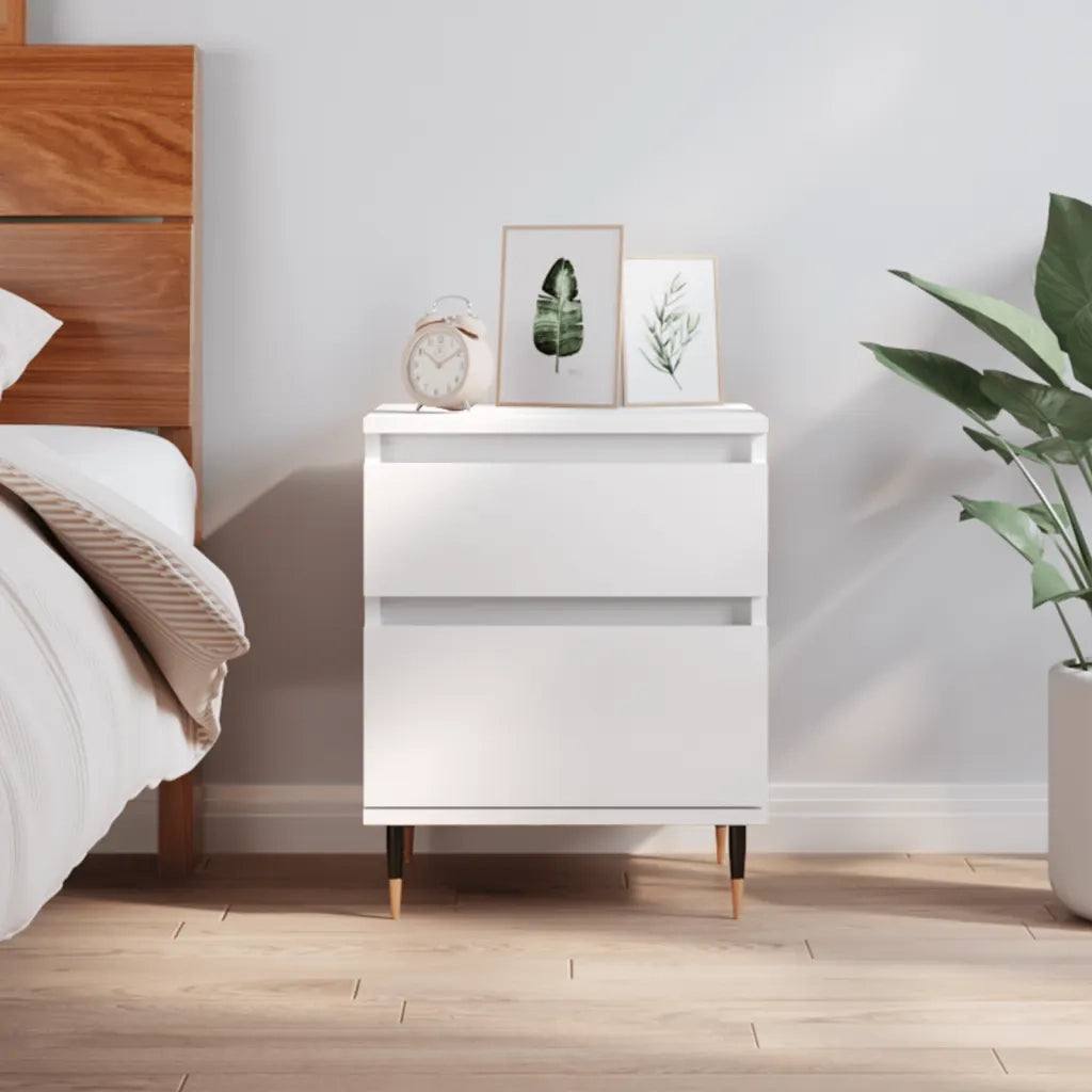 Comodino Bianco 40x35x50 cm in Legno Multistratocod mxl 78541