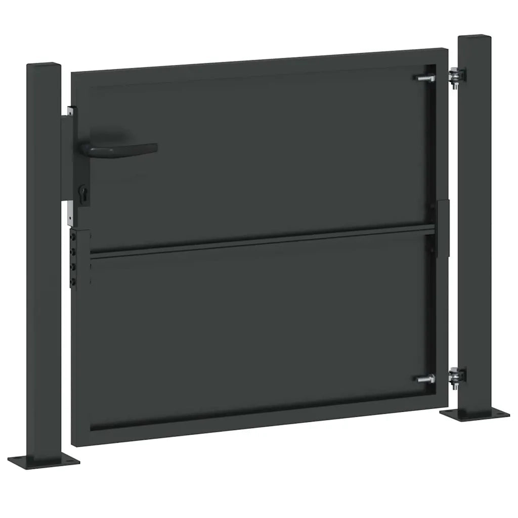Cancello da giardino con blocco Nero 110 x 105 cm 42015909