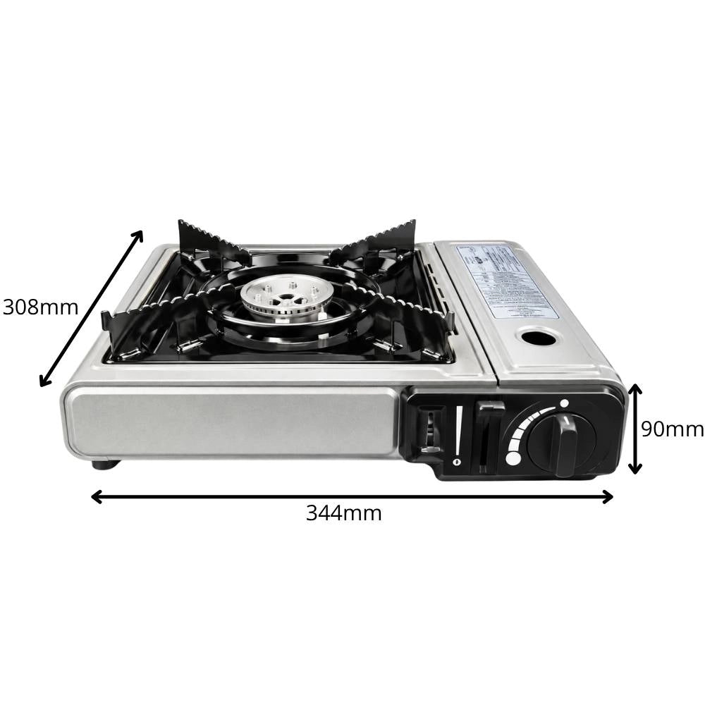 Kemper 104987e fornello da tavolo smart cartuccia butano attacco baionetta accensione piezo con valigetta 160 g/h 2,2 kw
