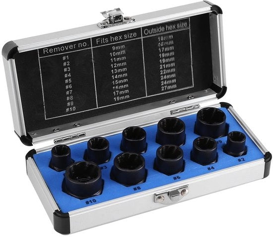 Set di chiavi a stella 10 pezzi - Set di rimozione - Utensili robusti e duraturi - Adatti per diametri 9-19mm - Set di chiavi a dente