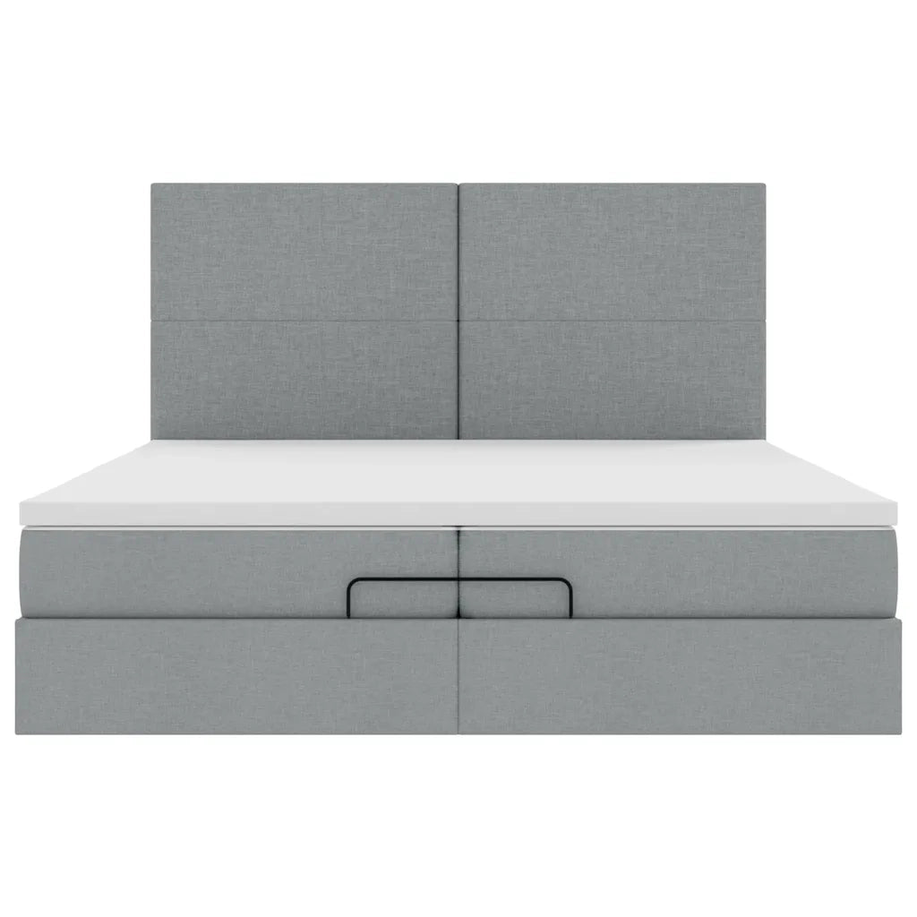 Struttura Letto Pouf con Materassi 200x200 cm in Tessuto 3313948