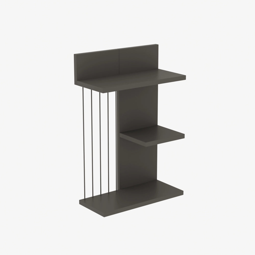 Scaffale da parete in legno "Kinik" - 40 x 19 x 60 cm - Grigio antracite