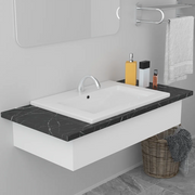 Lavabo da Incasso-Lavandino-Lavello 61x39,5x18,5 cm in Ceramica Bianco