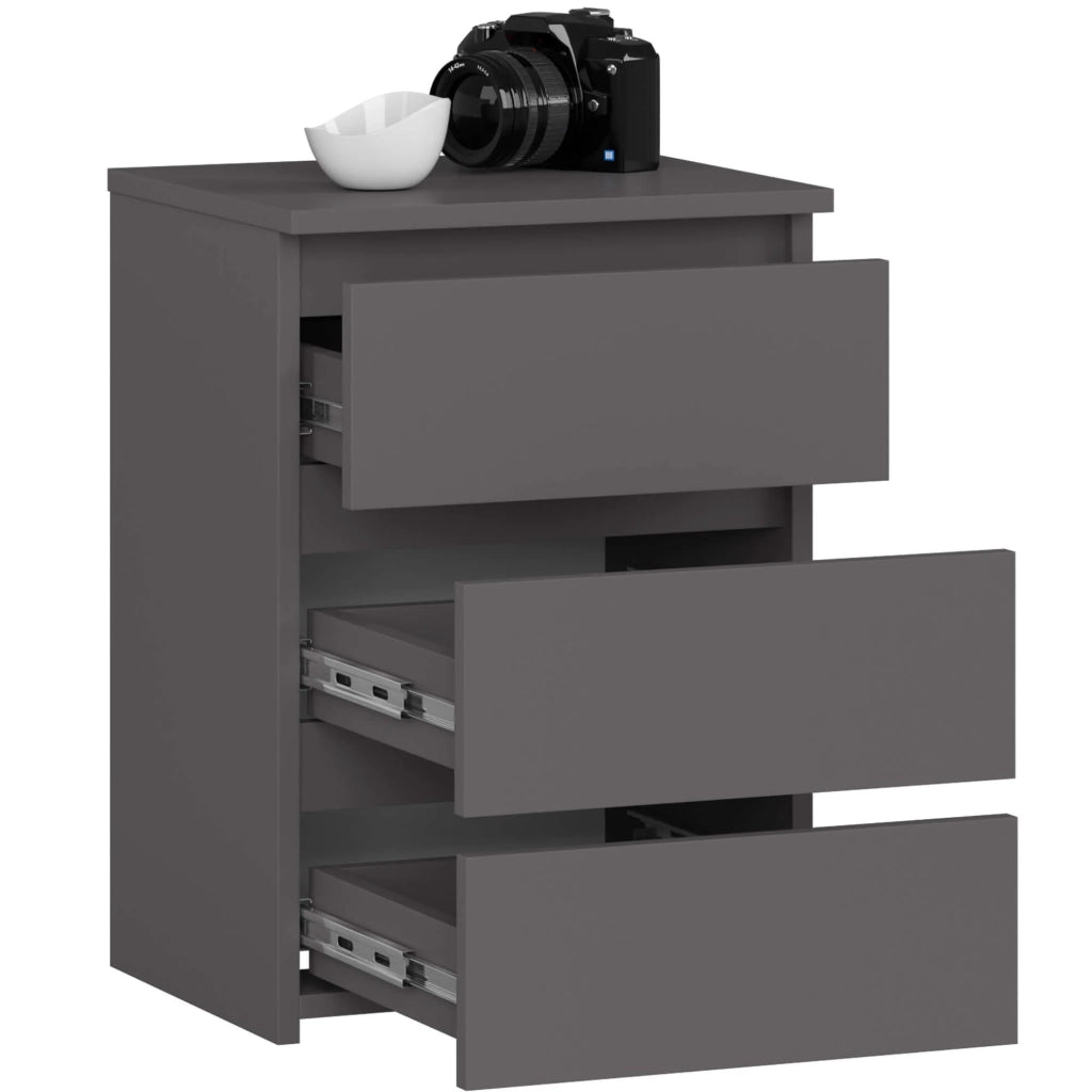 Comodino AKORD CL3 Grigia Grafite 40 cm 3 cassetti 40x35x57 cm