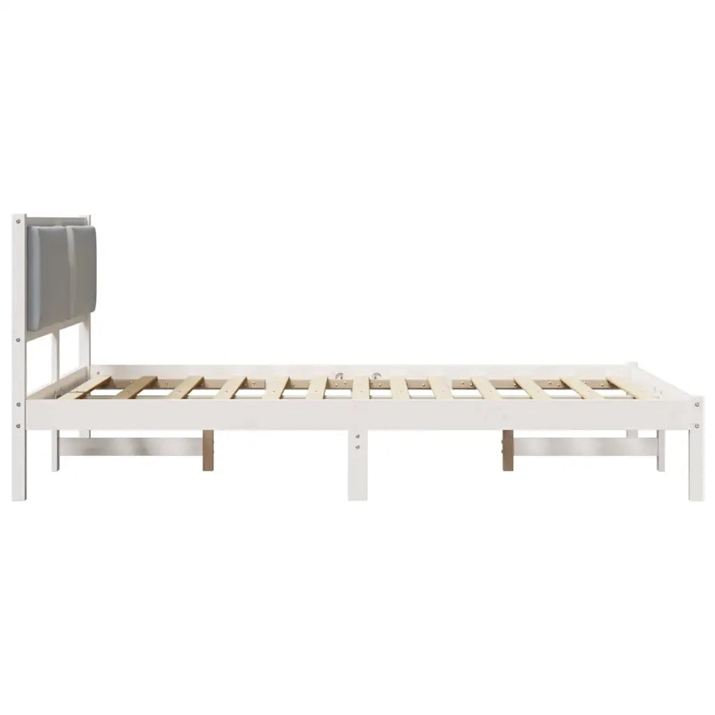 Struttura del letto Grigio chiaro 140 x 190 cm Pino massello