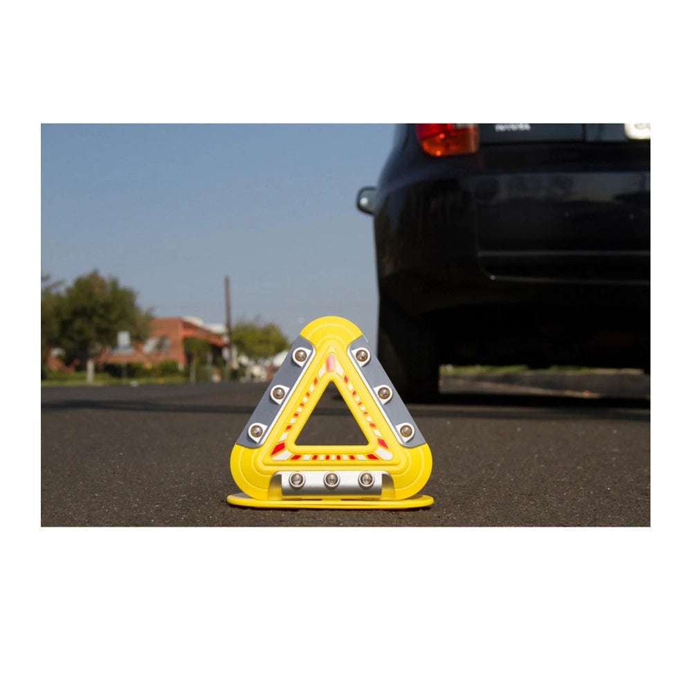 Trade Shop - Triangolo Di Emergenza Per Auto A 9 Led Ricaricabile Segnale Pericolo Magnetico -