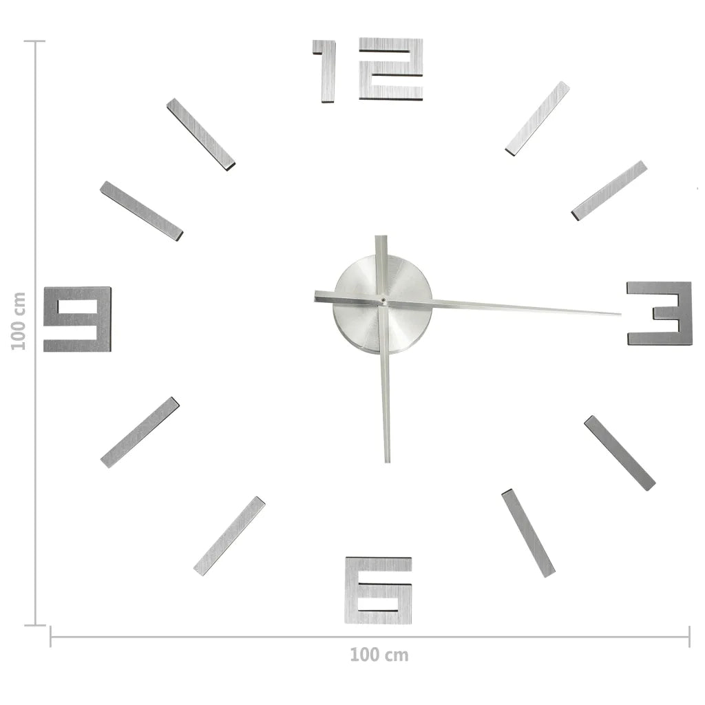 Orologio da Parete 3D Design Moderno Argento 100 cm XXL 325158