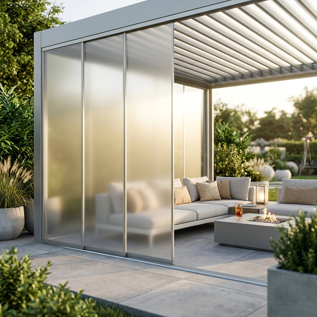 Parete laterale in vetro per pergola bioclimatica Tony - TONY