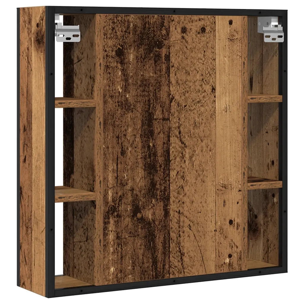 Mobile da Bagno con Specchio Legno Antico 60x16x60cm Truciolato 862226